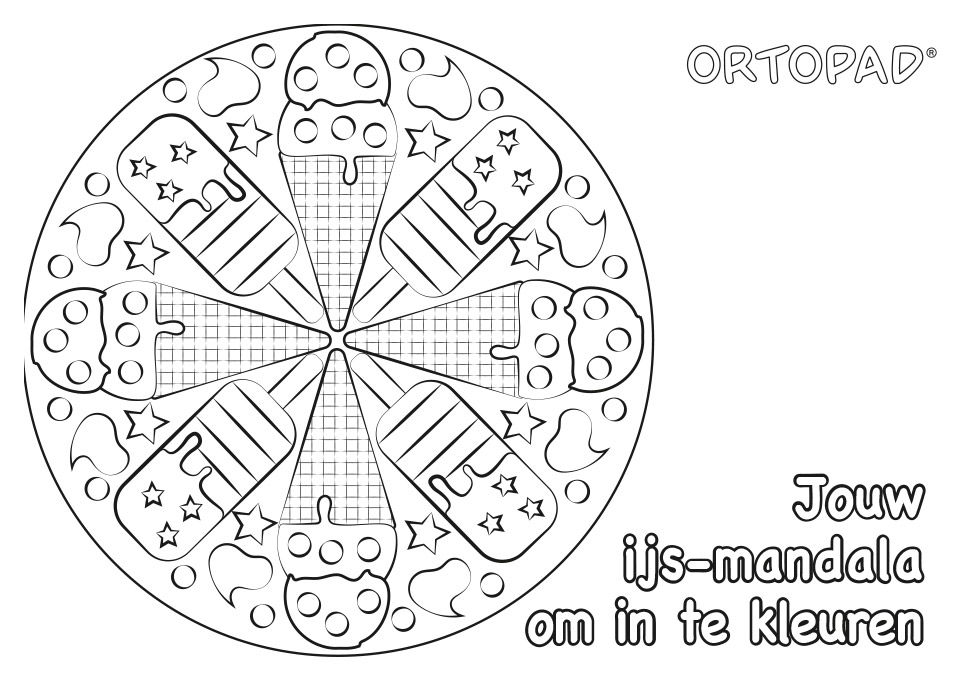 Jouw ijs-mandala om in te kleuren